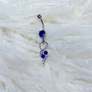 Blue heart bellybutton piercing ♡